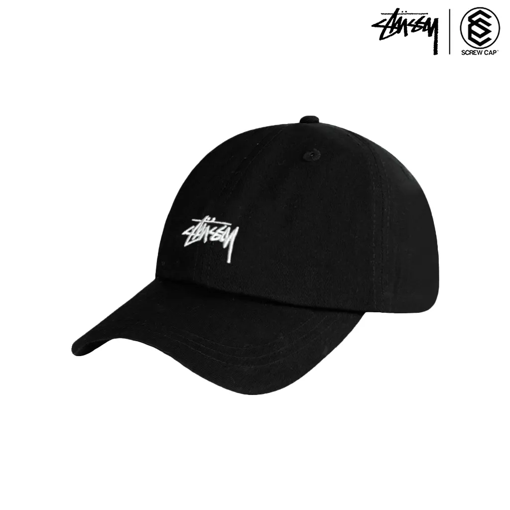 STUSSY 經典款 STOCK LOW PROFILE CAP 黑色 老帽 棒球帽 鴨舌帽⫷ScrewCap⫸ | SCREWCAP帽子專賣店